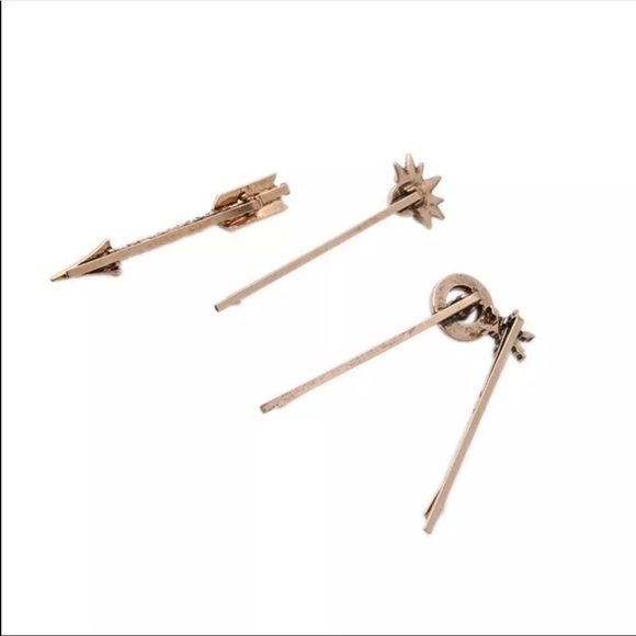 Anthropology Boho Hair pins set pearl rhinestone antique look - Picture 3 of 4